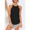 image:imageOYANUS Womens Shirts Sleeveless Summer Beach Halter Neck Tops Casual Basic Tee Shirts Loose Tunic Cami Tank Tops Blouses Black L