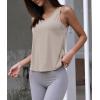 image:imageOYANUS Womens Summer Workout Tops Sexy Backless Yoga Shirts Open Back Activewear Running Sports Gym Tank TopsBeige