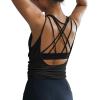 image:imageOYANUS Womens Summer Workout Tops Sexy Backless Yoga Shirts Open Back Activewear Running Sports Gym Tank TopsBlack