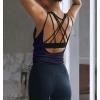 image:imageOYANUS Womens Summer Workout Tops Sexy Backless Yoga Shirts Open Back Activewear Running Sports Gym Tank TopsNavy