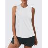 image:imageOYANUS Womens Summer Workout Tops Sleeveless Racerback Athletic Tank Top High Neck Loose Fit Running Gym Yoga ShirtsWhite