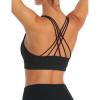 image:imageOYANUS Sports Bras for Women Sexy Crisscross Back Padded Strappy Workout Bras Medium Support Yoga Bra with Removable CupsZ01black