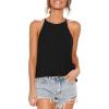 image:imageOYANUS Womens Shirts Sleeveless Summer Beach Halter Neck Tops Casual Basic Tee Shirts Loose Tunic Cami Tank Tops Blouses Black L