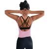 image:imageOYANUS Womens Summer Workout Tops Sexy Backless Yoga Shirts Open Back Activewear Running Sports Gym Tank TopsPink