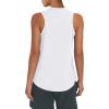 image:imageOYANUS Womens Summer Workout Tops Sleeveless Racerback Athletic Tank Top High Neck Loose Fit Running Gym Yoga ShirtsWhite
