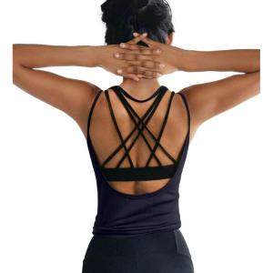 image:imageOYANUS Womens Summer Workout Tops Sexy Backless Yoga Shirts Open Back Activewear Running Sports Gym Tank TopsNavy