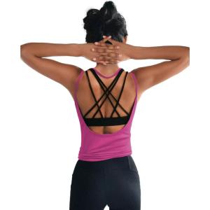 image:imageOYANUS Womens Summer Workout Tops Sexy Backless Yoga Shirts Open Back Activewear Running Sports Gym Tank TopsRosered