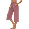 image:imageOYANUS Capris for Women Casual Summer Loose Comfy Drawstring Wide Leg Capri Pants with PocketsCameo