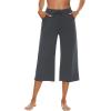 image:imageOYANUS Capris for Women Casual Summer Loose Comfy Drawstring Wide Leg Capri Pants with PocketsDarkgray