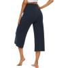 image:imageOYANUS Capris for Women Casual Summer Loose Comfy Drawstring Wide Leg Capri Pants with PocketsNavy