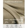 image:imageOYANUS Womens Summer Linen Shorts High Waisted Wide Leg Casual Beach Vacation Lounge Elastic Waist Shorts with PocketsKhaki